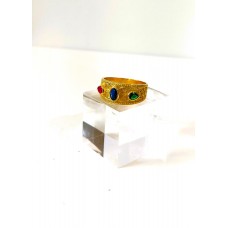 Γυναικείο Ασημένιο επίχρυσο βυζαντινό δαχτυλίδι με ζιργκον (SR75)